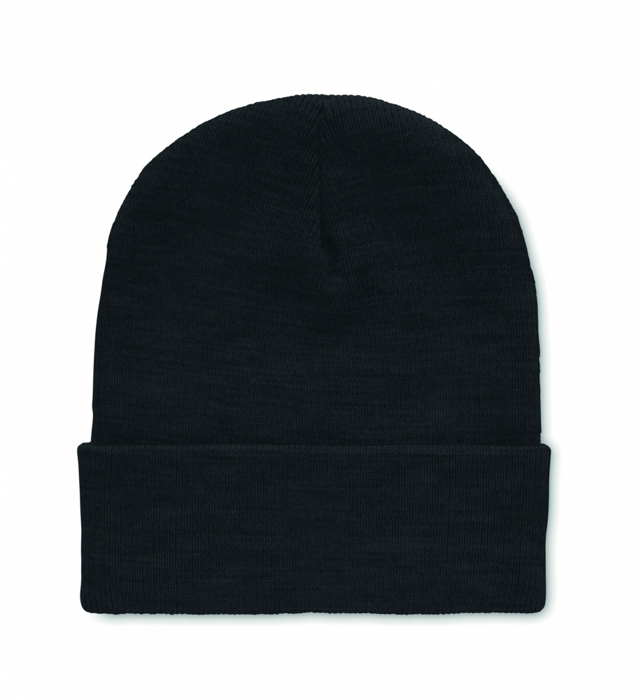 Logo trade promotional merchandise image of: Beanie in RPET with cuff
